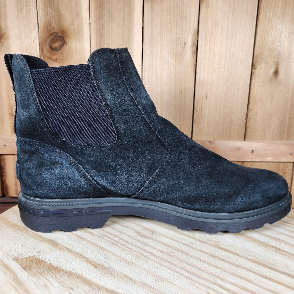 Sorel Carson Chelsea Boots Mens Size 12 Black Suede Pull On Lug Sole‎ Winter - Picture 5 of 9